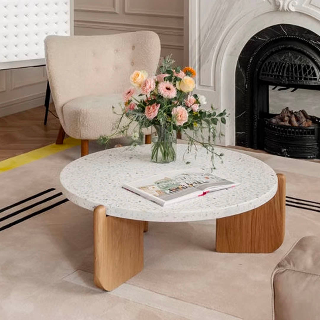 Round terrazzo clearance coffee table