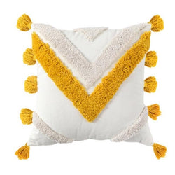 Tufted cushion - yellow