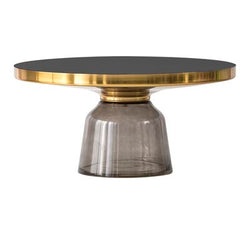 Oliver gold trim glass coffee table - Grey