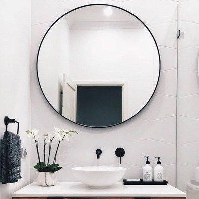 Maison round mirror - black