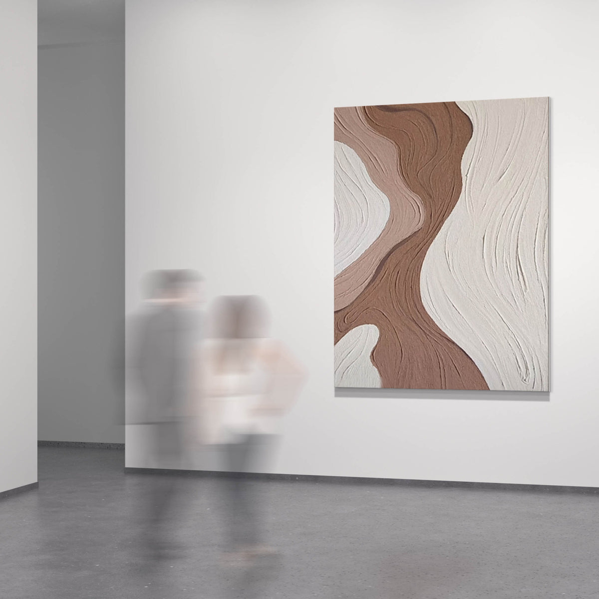 Tableau Abstrait Helmi - Artiste Français - Peinture Sur Lin - Milieu Du Siècle