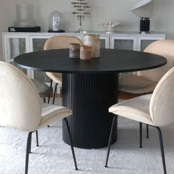 Thalia fluted round dining table