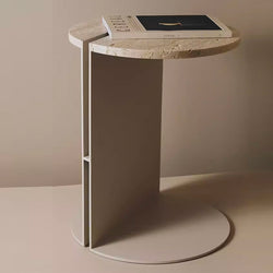 Tyra side table (Travertine and Marble)