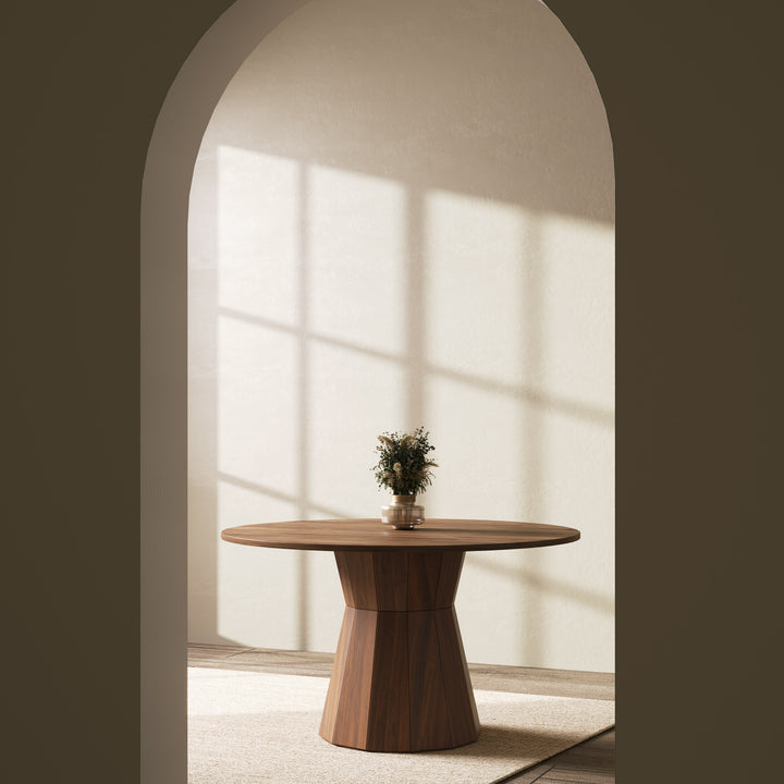 Keira round dining table - Walnut wood