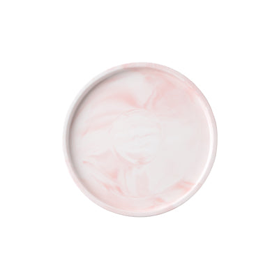 Hallie pink marble tray - round