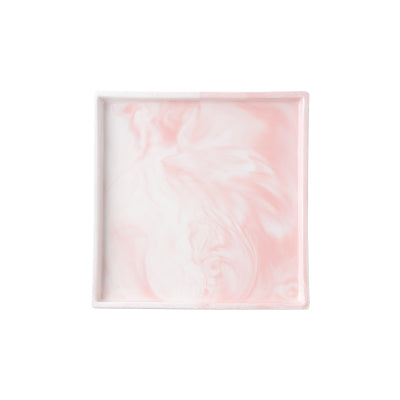 Hallie pink marble tray - Square