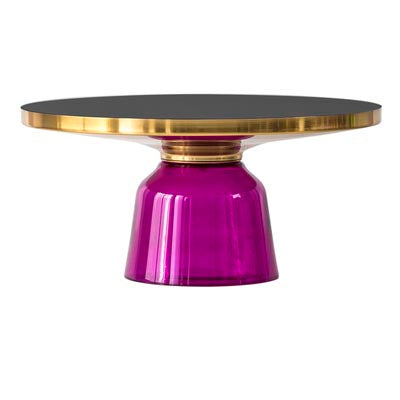 Oliver gold trim glass coffee table - Purple