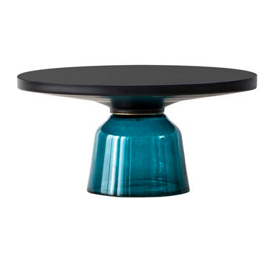 Oliver black trim glass coffee table - Blue