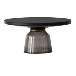 Oliver black trim glass coffee table - Grey