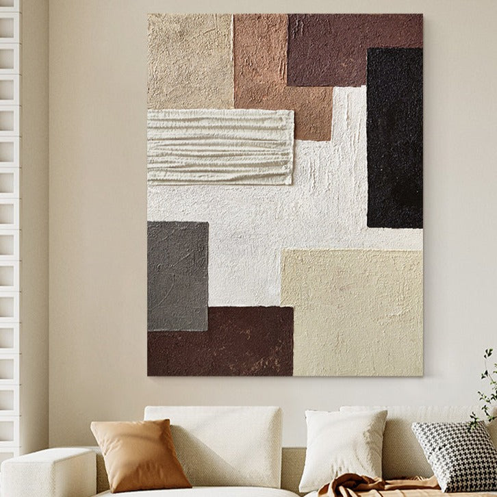 [Hand-painted] Blocks wall art – COMO decor