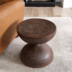Berta side table - Brown wood pattern